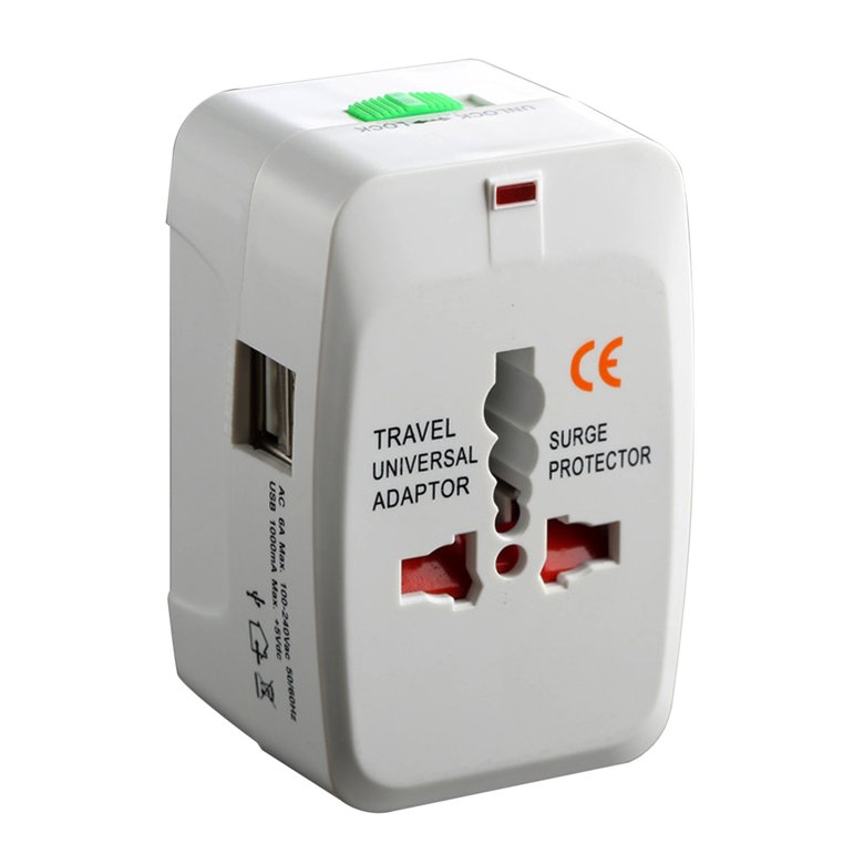 PK Universal Adapter Dual USB Power Charger Travel Electric Converter Plug