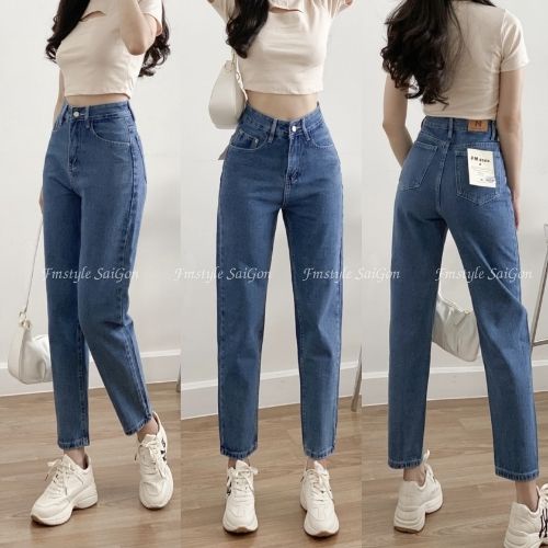 Quần jeans baggy trơn túi nhỏ nữ Đ64 (không co giãn), quần bò lưng cao form đi học ulzzang nữ VM STYLE 22QJB03AS1403 | BigBuy360 - bigbuy360.vn
