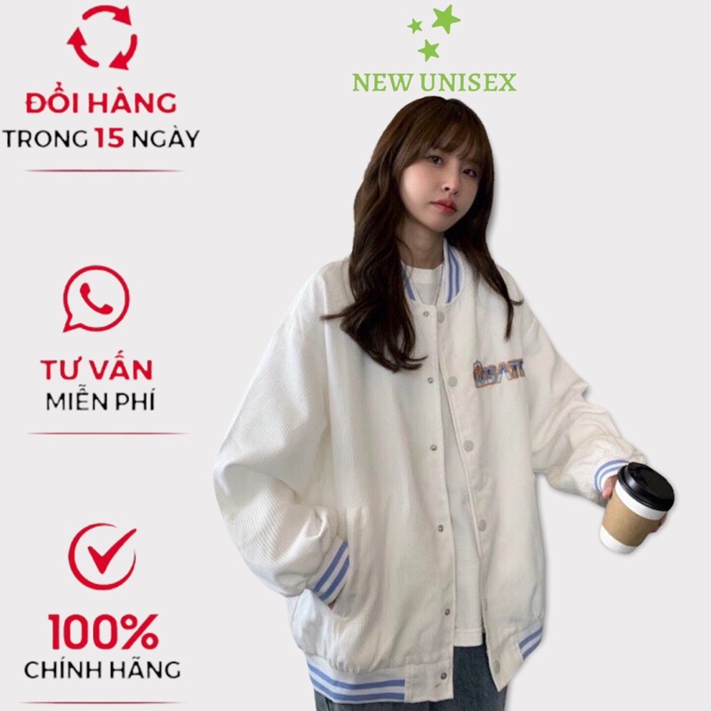 Áo Khoác Nhung Tăm 2 Lớp Lót Dù Logo Thêu Phối Viền Cổ Form Rộng Che Nắng Mặc Mát [NEW UNISEX]