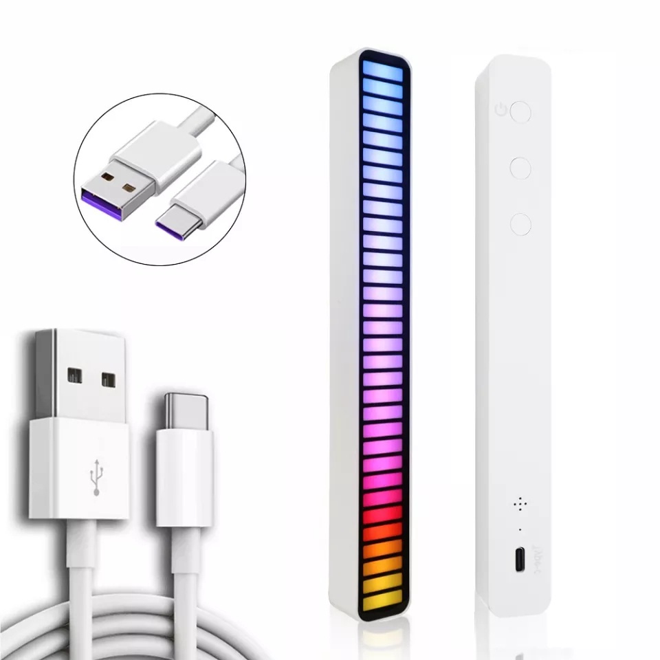 Thanh Đèn Led Nháy Theo Nhạc 16 TRIỆU MÀU Cảm Ứng Âm Thanh Kết nối ĐT Pin Sạc Tiện Lợi 10 chế độ nháy