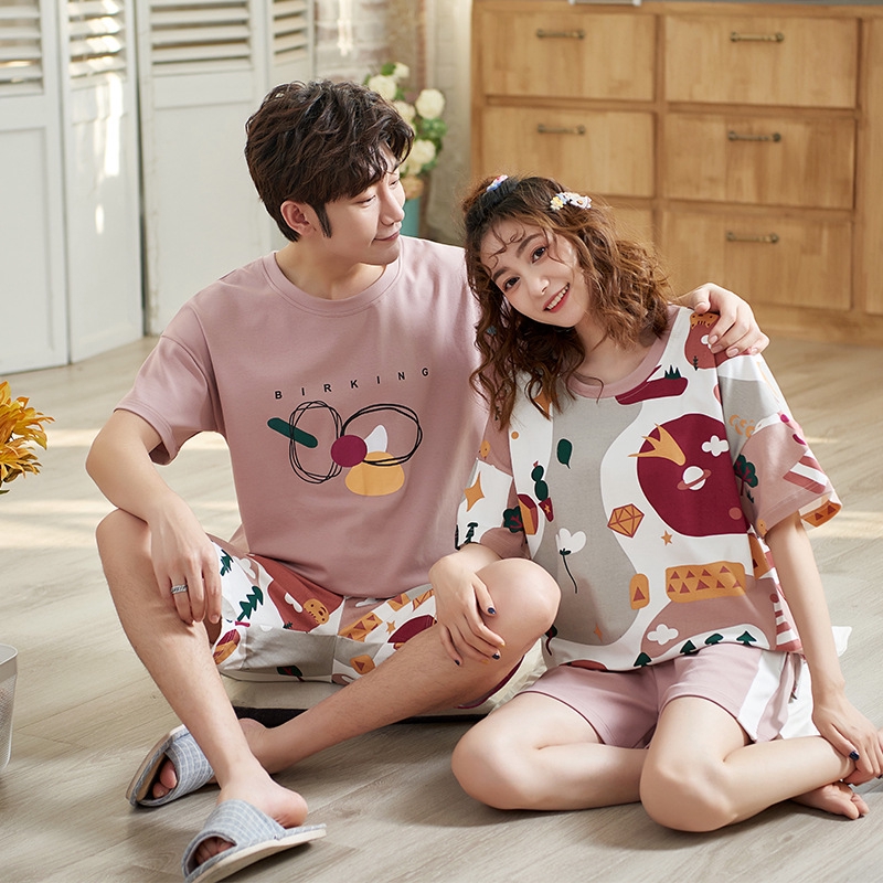 Bộ Đồ Ngủ Ngắn Tay Thời Trang Cho Cặp Đôi Y2570-3 | BigBuy360 - bigbuy360.vn