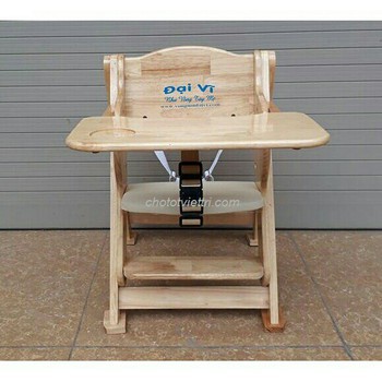 Ghế gỗ ăn dặm Đại vĩ, điều chỉnh cao thấp, có bàn ăn ss022