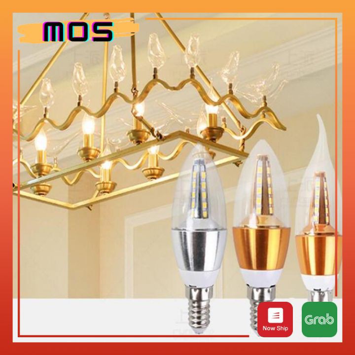 Bóng led nến trang trí đèn trần ánh sáng vàng/trắng Mos Shop