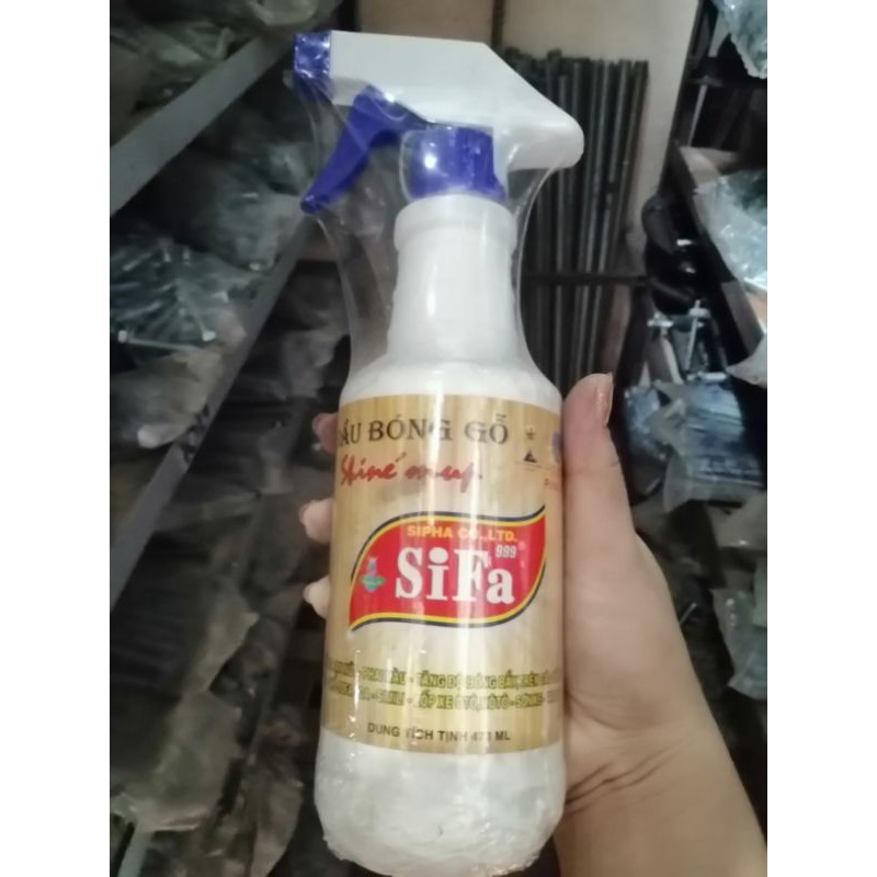 Dầu bóng gỗ chai 500ml,xịt lên gỗ làm bóng đẹp