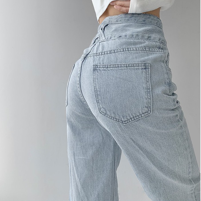 Quần Jean Ống Suông Cạp Cao Hack Dáng | BigBuy360 - bigbuy360.vn