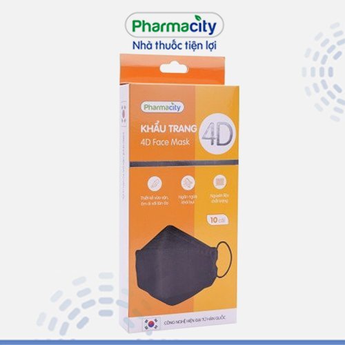 Khẩu trang y tế 4D Pharmacity (Hộp 10 cái)