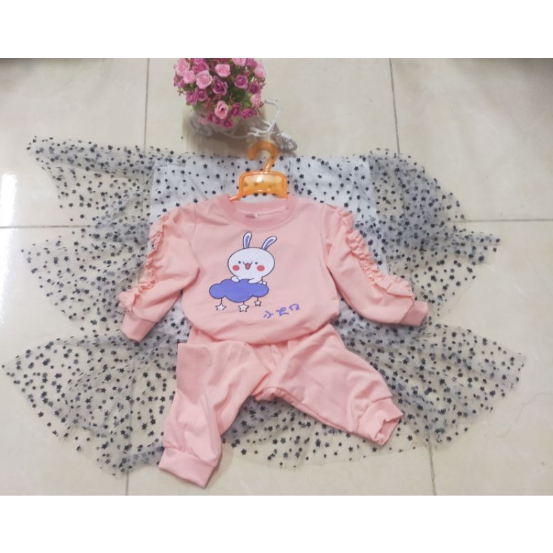 Thanh lý bộ cotton dài tay bèo cho bé gái 7_14kg