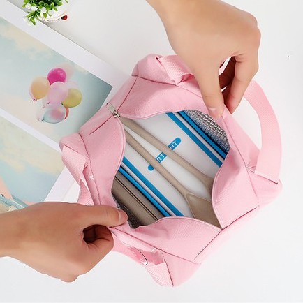 Túi đựng hộp cơm trưa bằng lá nhôm dày dặn họa tiết hoạt hình dễ thương