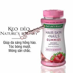 Kẹo Dẻo Nature's Bounty Hair, Skin & Nails Gummies Làm Đẹp Da, Tóc [BeNineteen Cosmetics] | BigBuy360 - bigbuy360.vn