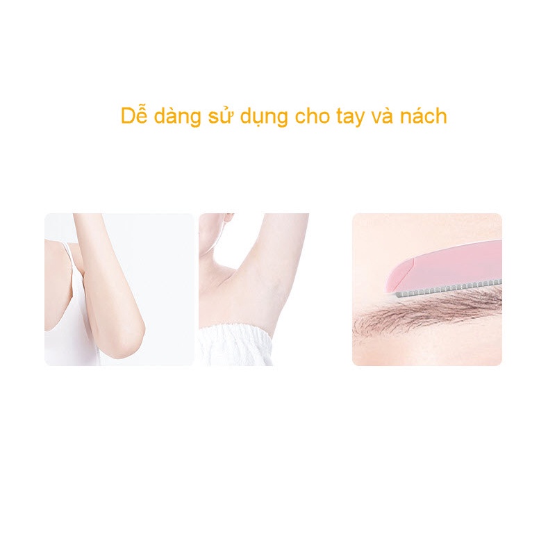 Dao cạo lông mày đa năng gấp gọn tặng kèm 2 lưỡi cạo chân mày chống rỉ chống sướt da-Ha Song