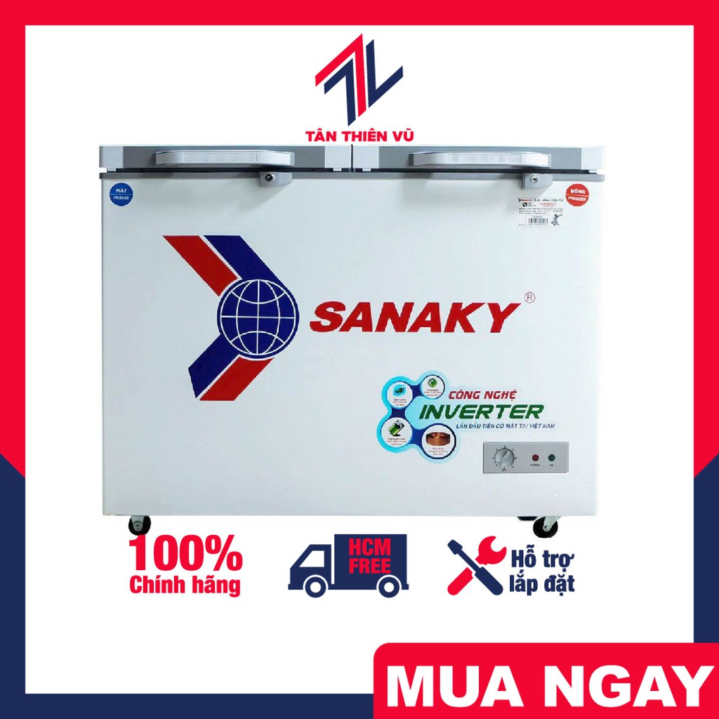 [MIỄN PHÍ VẬN CHUYỂN - LẮP ĐẶT] VH3699W4K - TỦ ĐÔNG MÁT INVERTER SANAKY 270 LÍT VH-3699W4K ĐỒNG (R600A