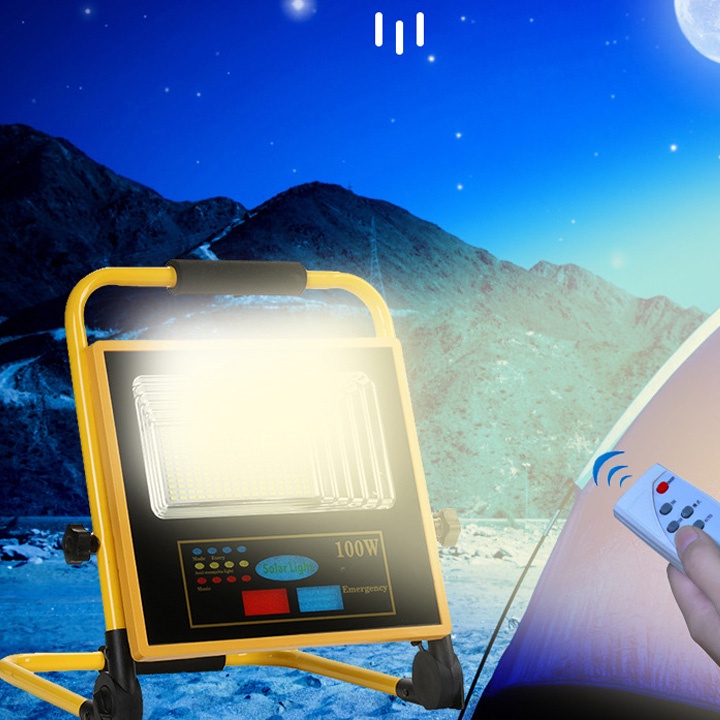 Đèn năng lượng mặt trời Solar light 100W -  Đèn LED pha chống nước IP67 mẫu mới nhất