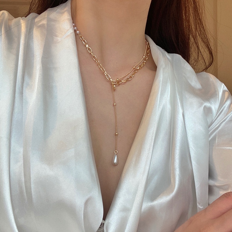 Vòng cổ đính ngọc trai thiết kế đơn giản