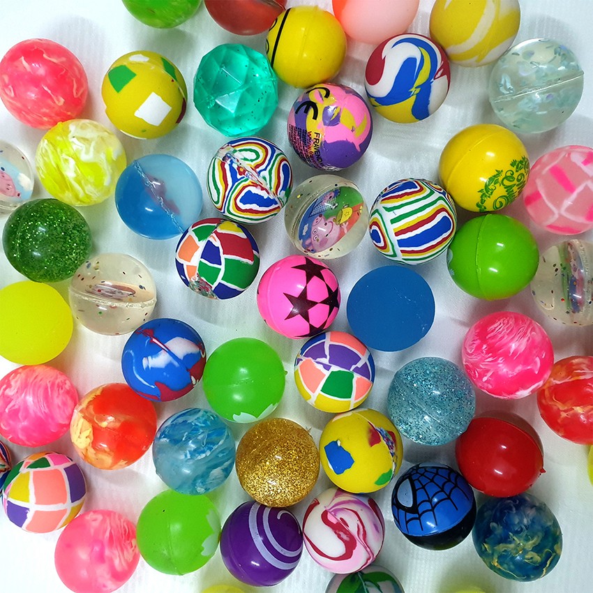 Bộ 25 quả bóng nảy cao su 32mm BN25Q nhiều màu làm đồ chơi vận động phát triển thị giác, xúc giác cho bé trên 3 tuổi