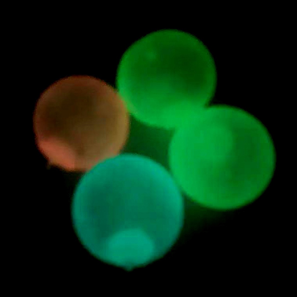[Meifuyi] 4PCs Squeeze Toys Luminous Sticky Wall Balls Stress Reliever Toy Adult Kids VN439