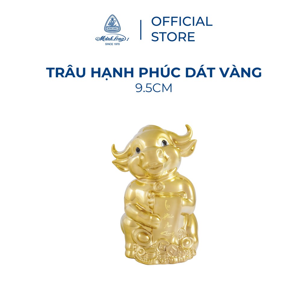 Trâu Hạnh Phúc Minh Long 9.5cm - Dát Vàng