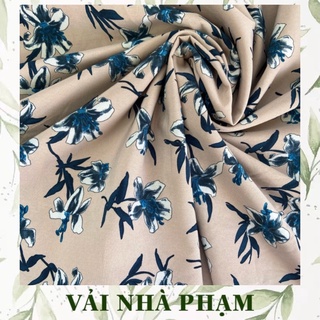 Lụa 100d hoạ tiết hoa to - khổ vải 1.5m - vải nhà phạm