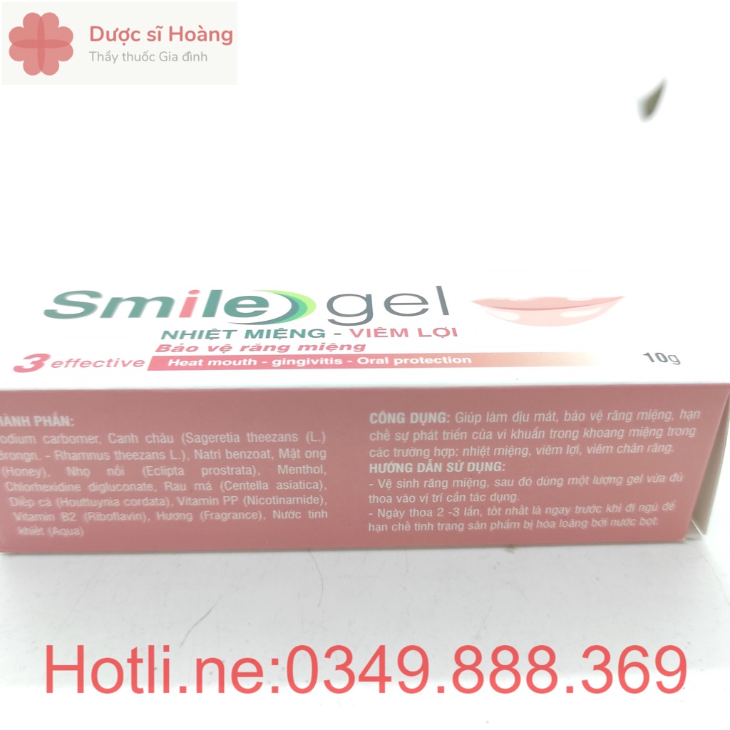 Nhiệt Miệng Smile Gel - Hỗ Trợ Viêm Lợi, Bảo Vệ RĂng Miệng - Tuýp 10g