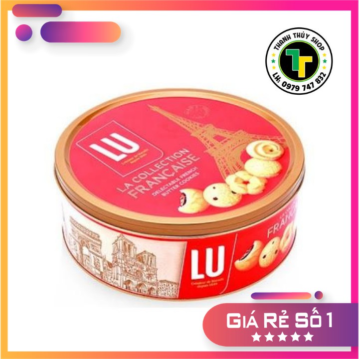 Bánh quy bơ Pháp hiệu LU quà tặng sang trọng đẳng cấp hộp thiếc kèm túi xách loại 540g | BigBuy360 - bigbuy360.vn