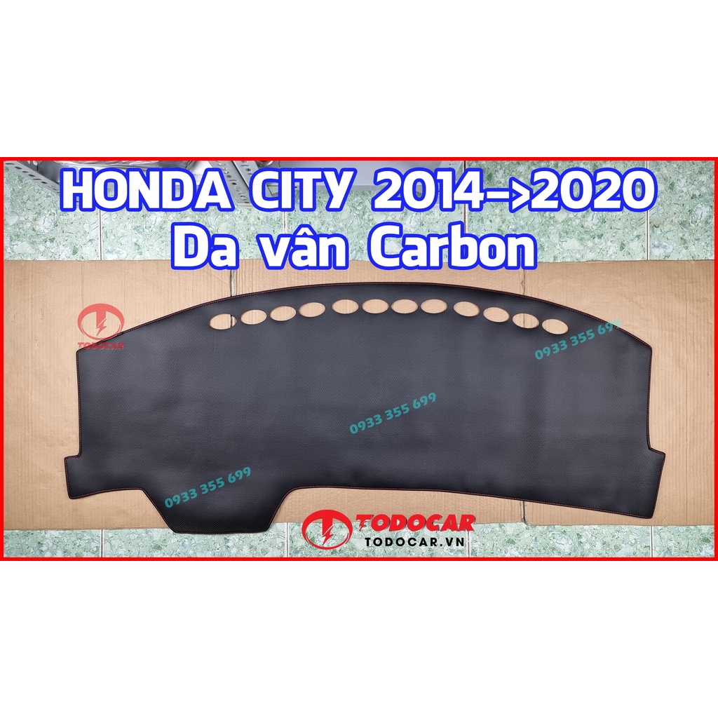 Thảm Taplo HONDA CITY bằng Nhung lông Cừu, Da vân Carbon, Da vân Gỗ 2014 2015 2016 2017 2018 2019 2020 2021 2022