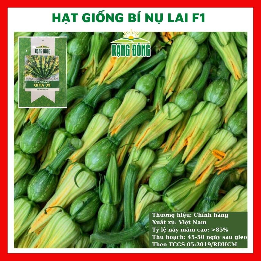 Hạt giống bí nụ lai F1 giòn ngon - rau củ quả trồng chậu, sân vườn ban công tỉ lệ nảy mầm cao 0.5gr GITA 33