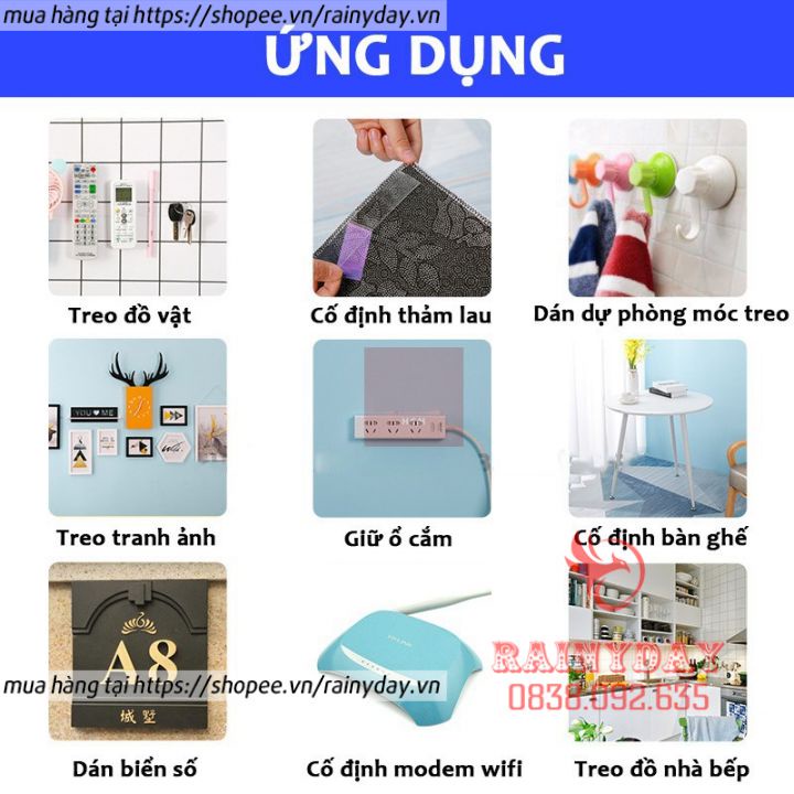 Băng keo 2 mặt, băng dính 2 mặt siêu dính hai mặt silicon trong suốt dán tường đa năng dài 3m