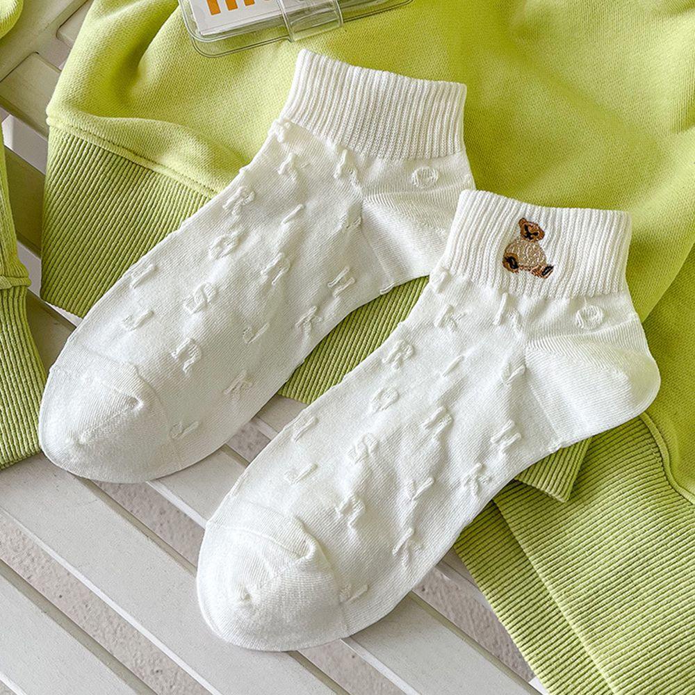 Tất Cotton Cổ Ngắn In Họa Tiết Hoạt Hình Thỏ / Gấu Đáng Yêu Thời Trang Cho Nữ 26E