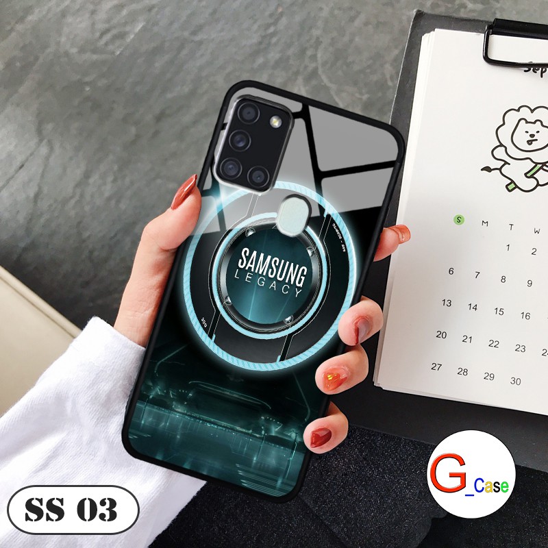 Ốp lưng Samsung A21s/A 31-lưng kính in logo hãng điện thoại