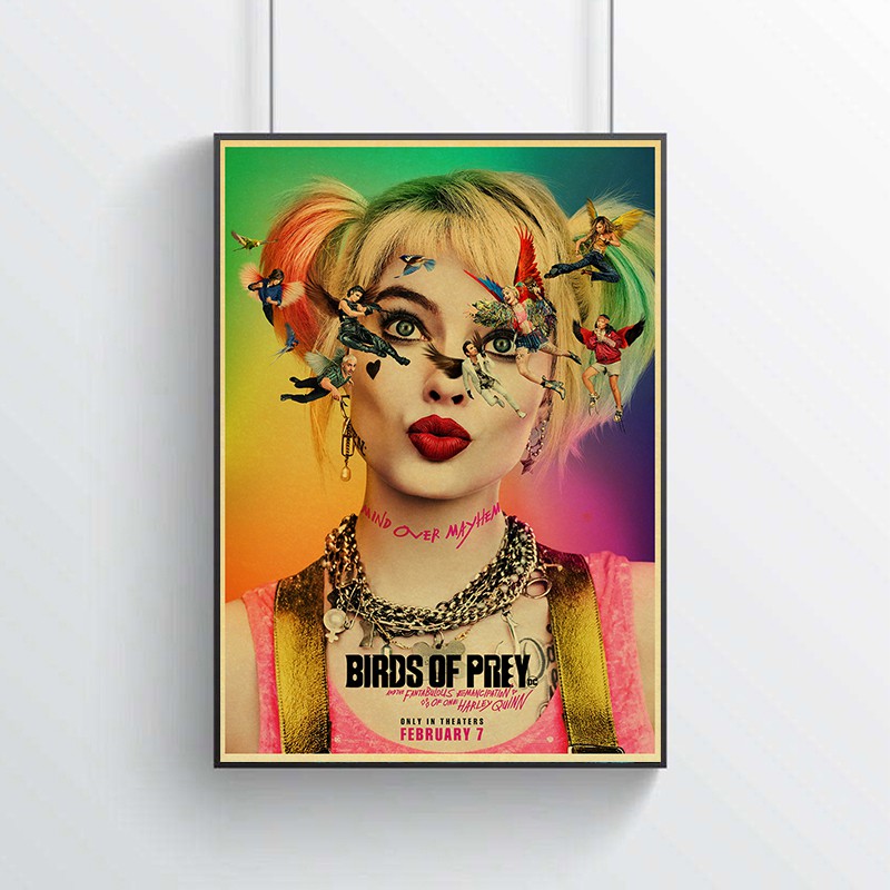 Ảnh treo tường hình phim Harley Quinn phong cách retro trang trí nhà
