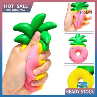 HN_Squishy Slow Rising Cute Pineapple Donut Stress Reliever Kids Adult Squeeze Toys