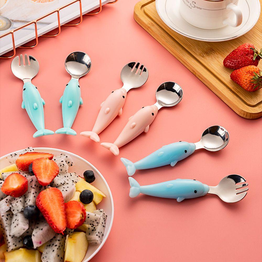 FAY Baby Tableware Set Travel Stainless Steel Infant Dinnerware Food Feeding Spoon Fork