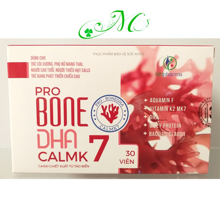 Pro Bone DHA Calmk7 - Viên uống bổ sung canxi từ tảo biển đỏ, giúp xương và răng phát triển