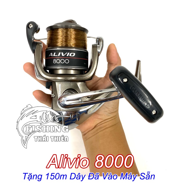 Máy Câu Cá Shimano Alivio 8000 Tặng Sẵn 150m Dây Chính Hãng Đã Vào Sẵn Máy