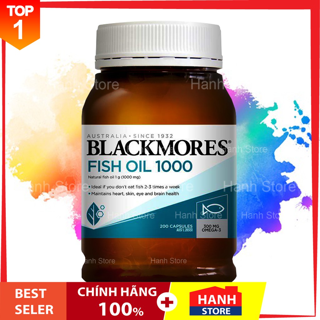Dầu cá (Không Mùi/Có Mùi) 200 viên Blackmores Odourless Fish oil 1000mg 200v | BigBuy360 - bigbuy360.vn