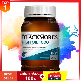 Dầu cá (Không Mùi/Có Mùi) 200 viên Blackmores Odourless Fish oil 1000mg 200v