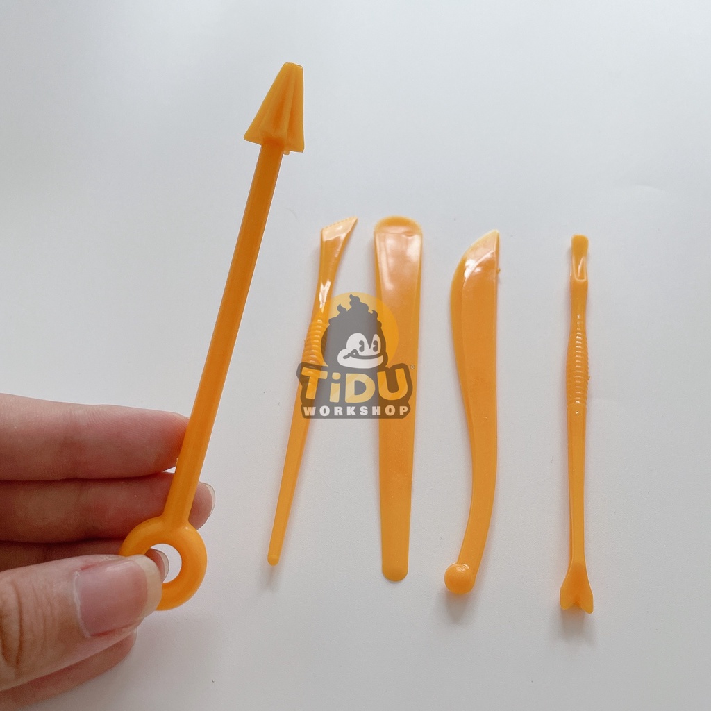 BỘ 5 DỤNG CỤ TẠO HÌNH ĐẤT SÉT CƠ BẢN, TẠO HÌNH NHÂN VẬT, TƯỢNG, CHIBI, MÔ HÌNH TỪ TIDUWORKSHOP