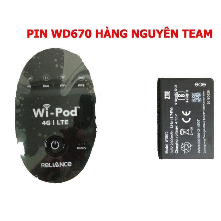 [Xả Hàng] PIN CHUẨN ZTE THAY THẾ CỦA BỘ PHÁT WIFI WD670, JAZZ