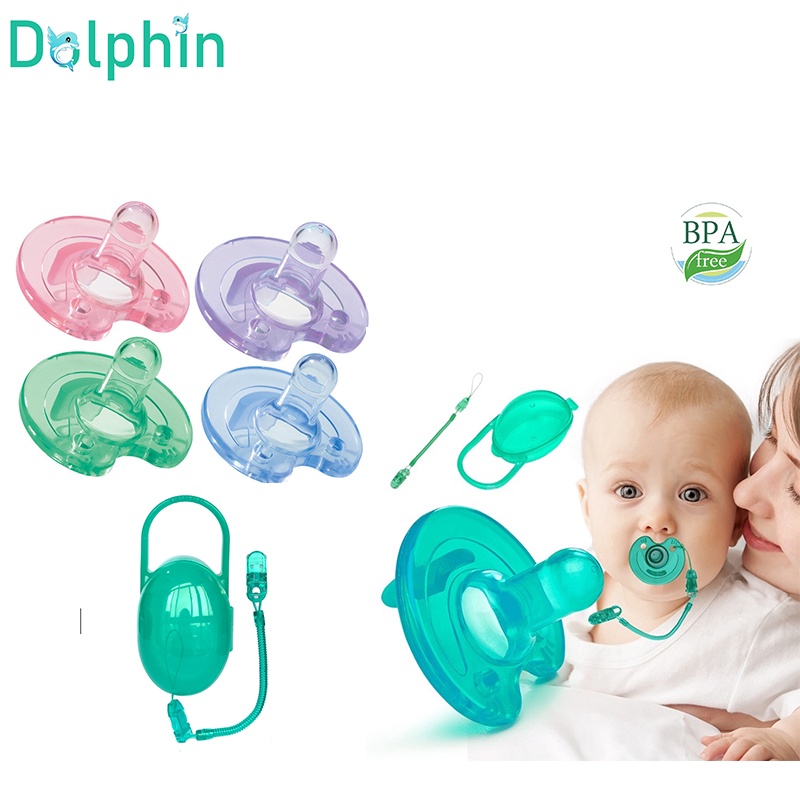 Núm Ti Giả Silicone Hình Cá Heo Cho Bé 3 - 18 Tháng Tuổi