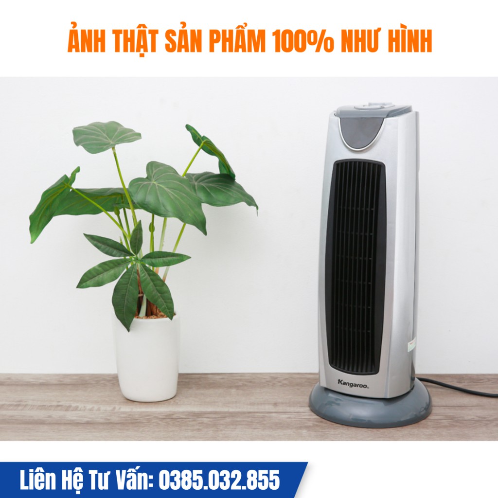 Quạt sưởi gốm ceramic Kangaroo KG1036C 2000W, làm ấm nhanh, không đốt cháy oxi, không làm khô da