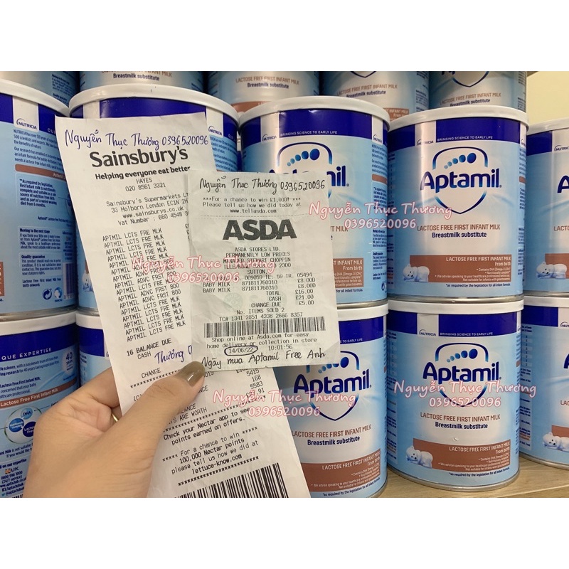Sữa Aptamil Free Lactose UK cho bé bất dung nạp Lactose 400gr bay air 100% (Date 18/04/2024)
