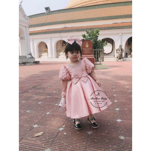 Váy công chúa cho bé BinBon Baby, đầm công chúa tay bồng cho bé gái