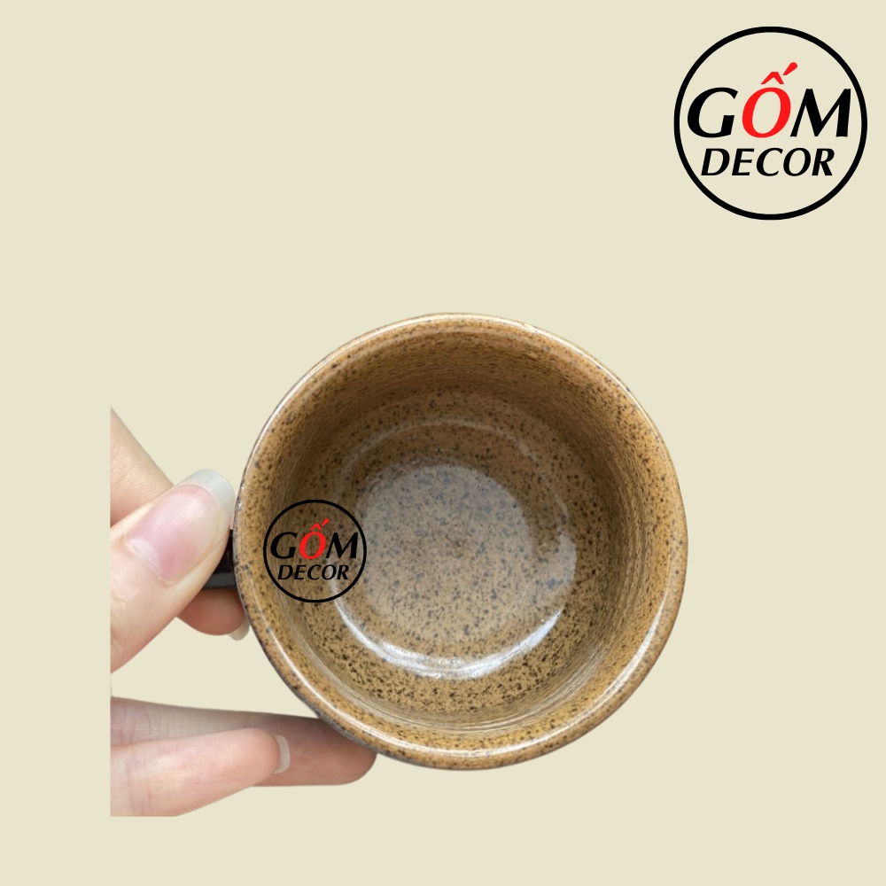 Tách cafe, ly cà phê nóng giả vuốt kèm đĩa - Bát Tràng cao cấp