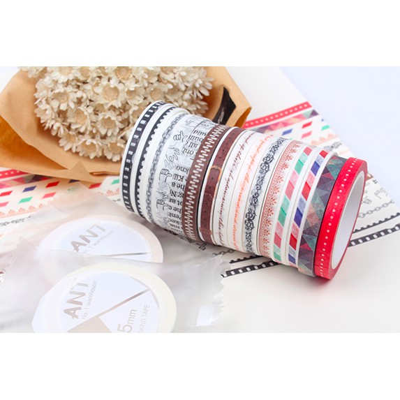 Washi Tape ANT 5mm (Mẫu 4) - Băng keo trang trí 5*7mm