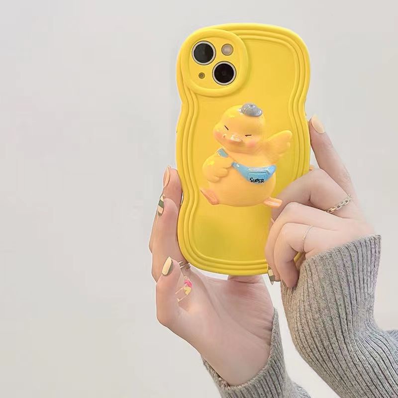 Ốp Điện Thoại Hình Chú Vịt Vàng Có Túi Khí Chống Sốc Cho IPhone 6 6S 7 8 Plus SE 2020 X XR XS Max 11 12 13 14 Pro Max