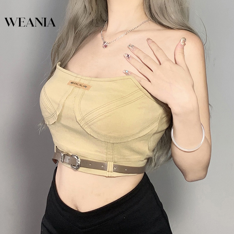 Áo Ống Phối Khóa Cài Thiết Kế Quyến Rũ Dành Cho Nữ