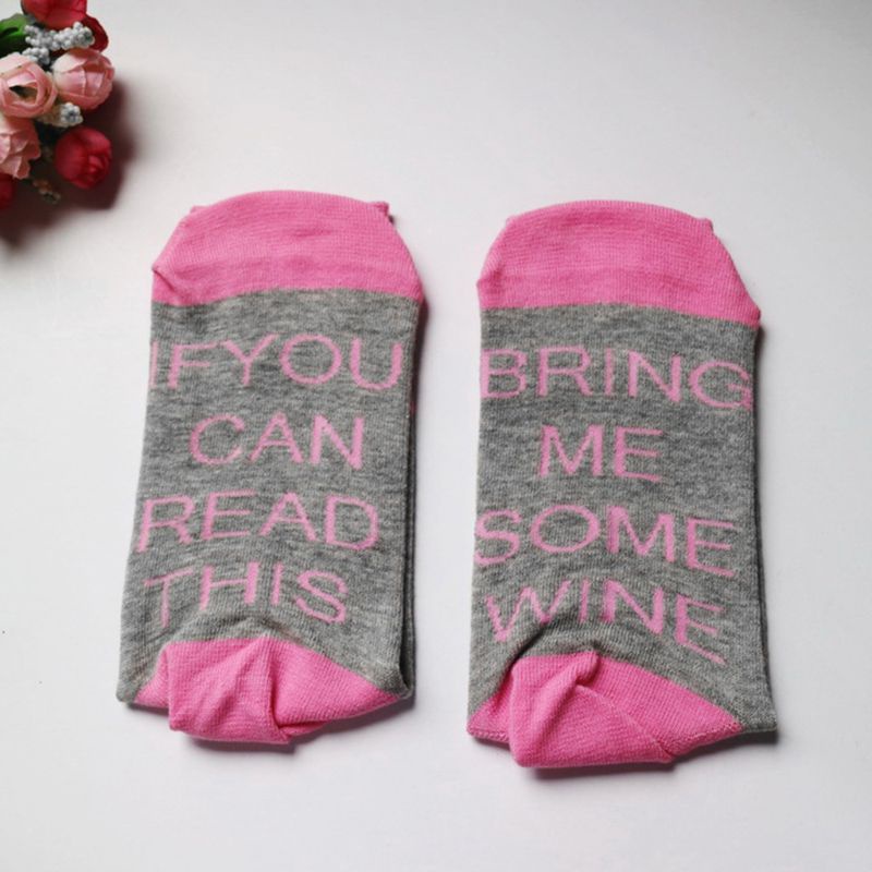 Vớ Cao Su Cổ Cao Chống Trượt In Chữ Vui Nhộn Thời Trang Unisex