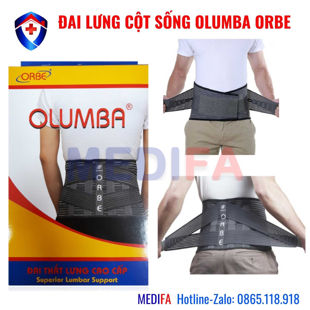 Đai bảo vệ cột sống thắt lưng cao cấp Olumba Orbe, hỗ trợ người thoát vị, thoái hóa, loãng xương, đau lưng