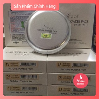 Bebeco oreaf natural powder pact spf50 pa+++ phấn nén hút dầu siêu mịn chống nắng bảo vệ da
