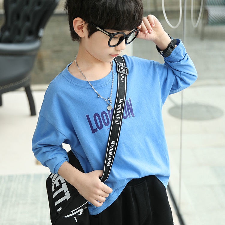 Áo Thun Cotton Trơn Tay Dài Nhiều Màu Thời Trang Mới Dành Cho Bé Trai 2022