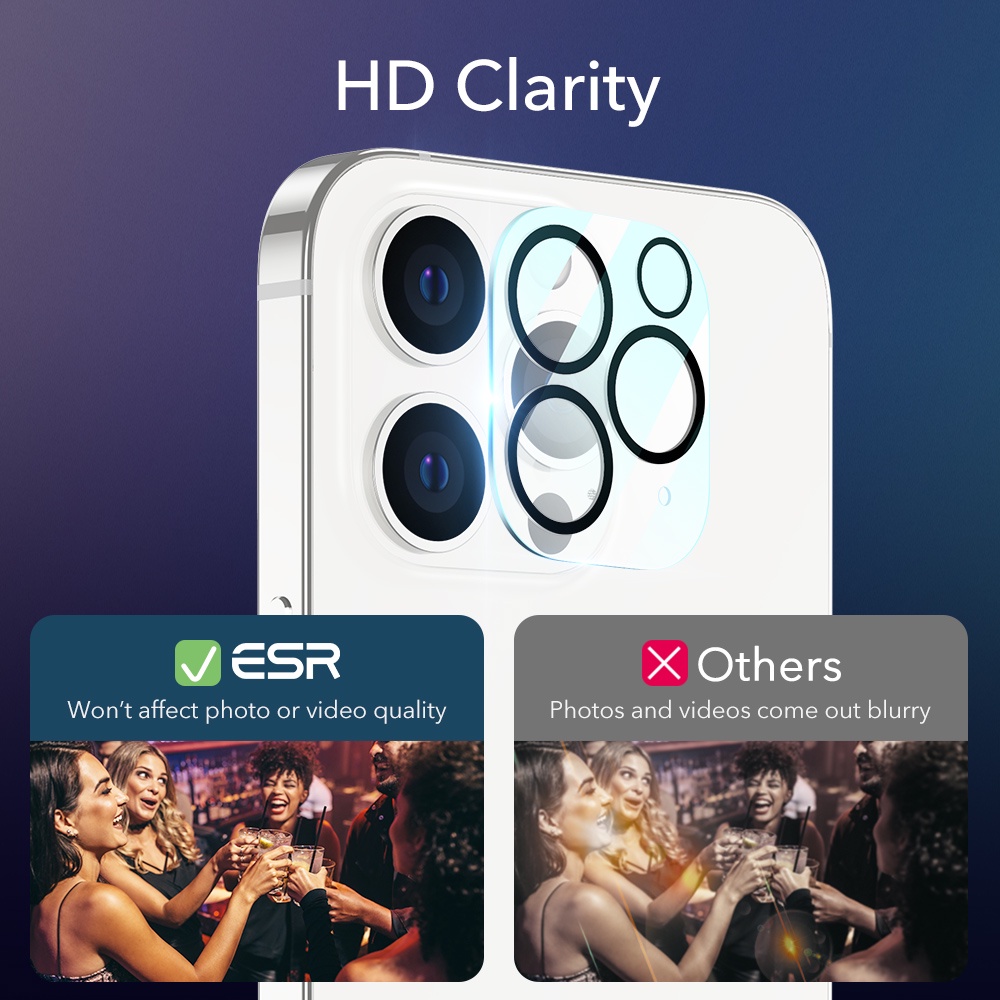 Kính Cường Lực ESR Bảo Vệ Camera Sau Cho iPhone 13 mini/13 Pro/13 Pro mxa Sự Bảo Vệ